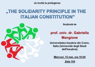Prelegere – The Solidarity Principle In The Italian Constitution