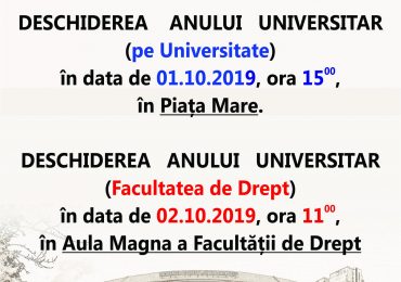 DESCHIDEREA ANULUI UNIVERSITAR 2019-2020