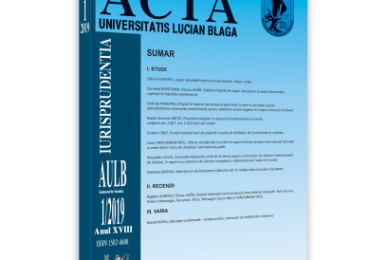 Acta Universitatis Lucian Blaga nr. 1/2019
