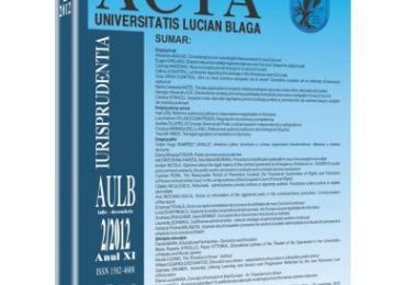 Revista Acta Universitatis Lucian Blaga nr. 2/2012