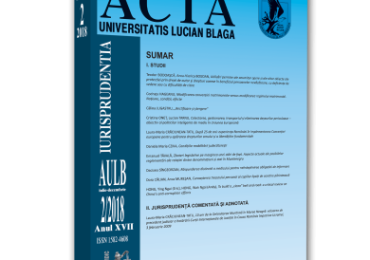Acta Universitatis Lucian Blaga nr. 2/2018