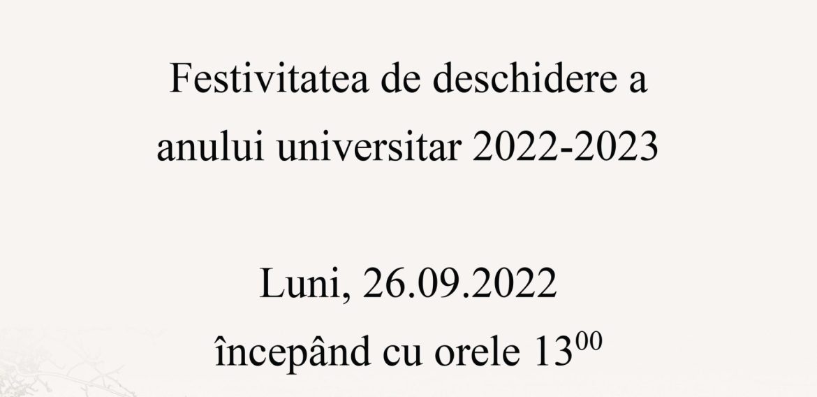 Deschidere an universitar 2022/2023