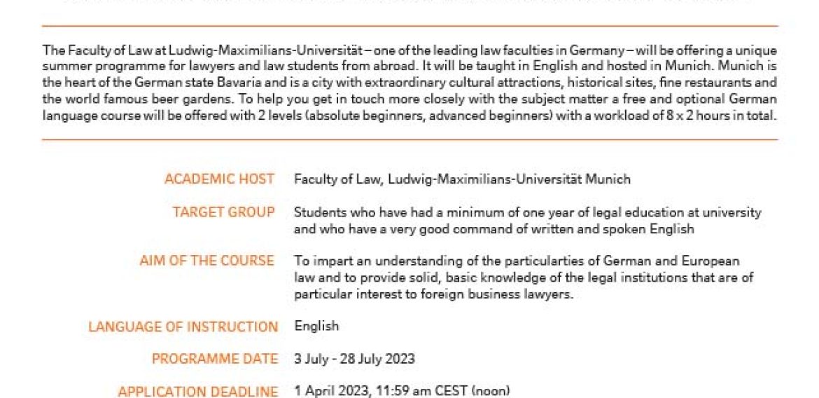 Munich University Summer Training 2023 (MUST)